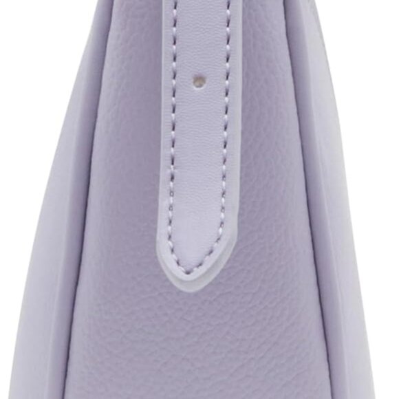 Ladies Lavender Sculpted Buckle Half Moon Crossbody Bag with Zipper - Picture 4 of 5